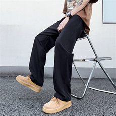 休闲裤男韩版潮流垂感痞子帅气纯色2023夏季新款ins长裤K4121-P35，男装休闲裤，星座412-3