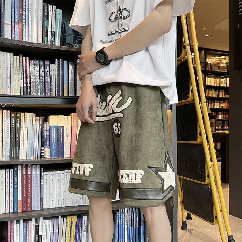 美式潮牌短裤男ins高街潮流夏季宽松复古休闲运动五分裤DK226-P33,男装休闲裤,星座1008-1