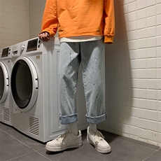 牛仔裤男宽松直筒裤N907P40，男装牛仔裤，星座1116-2