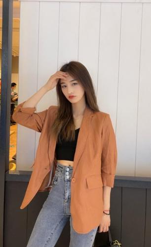 SGH2109春季新款西装领一粒扣韩版时尚大方西装外套,女装西装,L·H·X