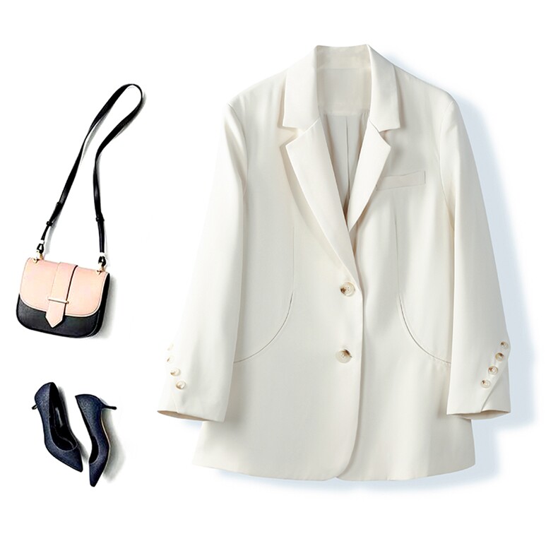 2023早春秋季新款小西装外套女士高级设计感百搭休闲简约宽肩西服，女装西装，海爱依仁