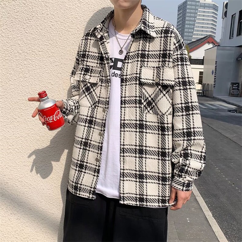 潮流夹克潮男春季格子外套J543P55,男装夹克,星座1116-2