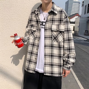 潮流夹克潮男春季格子外套J543P55图片