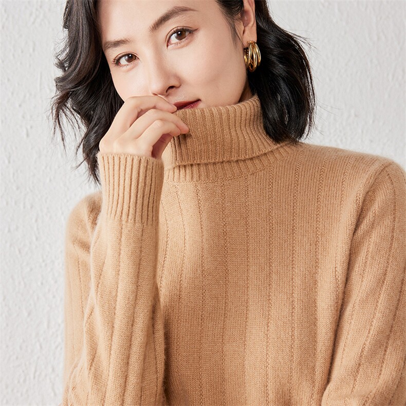 2025年秋季新款百搭女士纯色针织衫,针织衫/毛衣,春贝羊绒