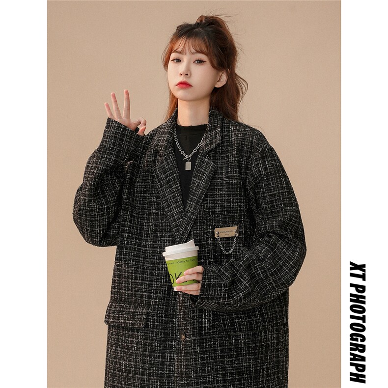 小香风中性风西装女西服男大码M-5XL情侣西服女外套女XF8746P95控,男装西服套装,星座227-7