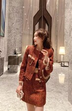 加小香套装拼接貂毛，女装职业装，沐依惜(2F)