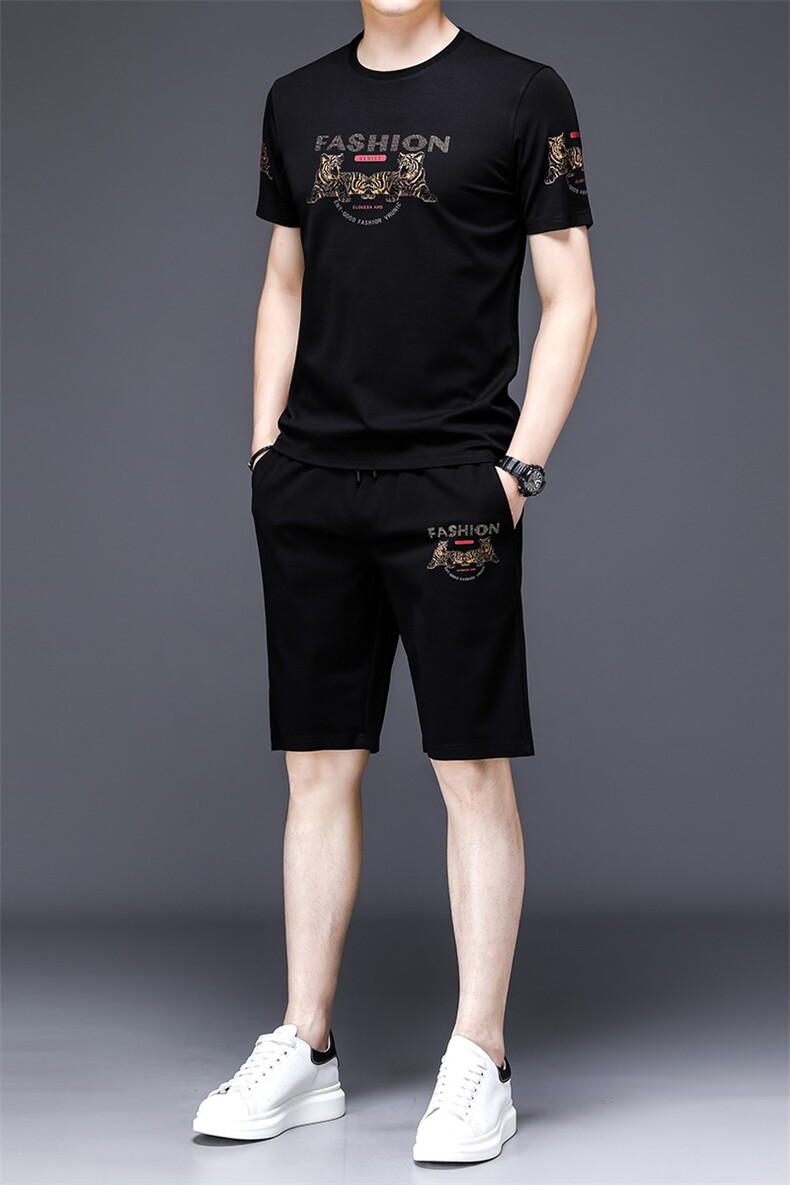 三件套冰丝短袖t恤男爸爸夏装中老年人薄款商务休闲运动套装男,男装休闲套装,电商B212（原钱塘6029）