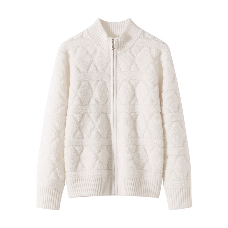 2026年秋季时尚百搭重磅加厚毛巾绣羊绒外套开衫，女装羊绒衫，珍丝贝尔