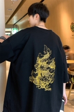夏季新款高街重磅龙年斑驳印花短袖M~5XLXZ604-DT216-P25控39，男装T恤，星座604