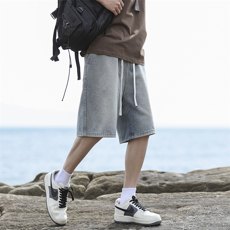 牛仔短裤宽松休闲潮流高街学生五分裤DK502P45,男装牛仔裤,电商D325