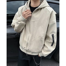 哈灵顿帆布座山雕夹克外套男冬款美式解构连帽棒球服W6318-P88，男装夹克，星座412-2