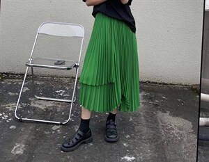夏季哑光弹力花瑶半裙图片