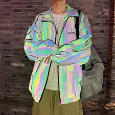 春秋季休闲外套日系ins炫彩反光夹克男潮宽松百搭上衣W3640-P52，男装夹克，星座512-2