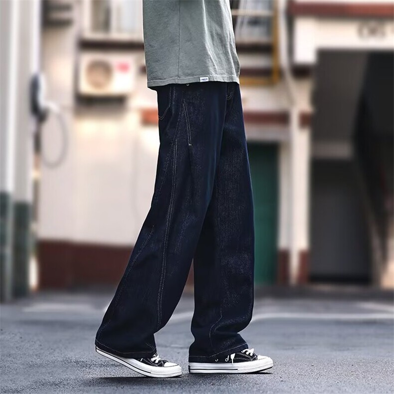 牛仔裤男款夏季薄款宽松直筒阔腿裤美式街头休闲百搭男生弯刀裤子,男装牛仔裤,星座506A