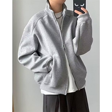 重磅立领开衫卫衣男春季宽松休闲百搭情侣纯色复古外套W033，女装短外套，星座1116A（原606A-3）