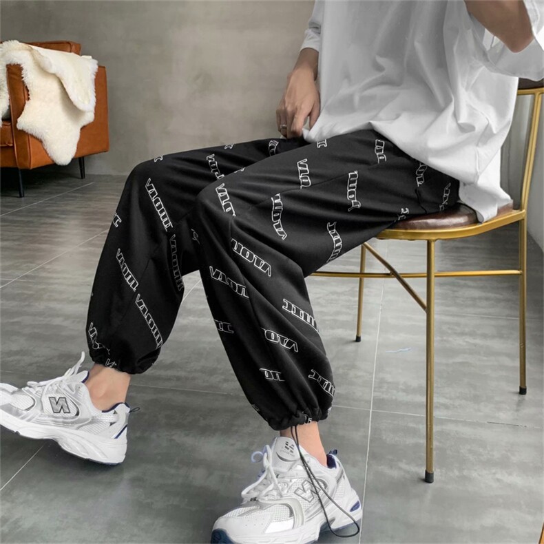 裤子男韩版潮流ins高街字母运动裤情侣宽松束脚休闲裤潮k3190-p35,女装休闲裤,星座1008-2