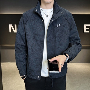 86819-M-3XL-P118店主风秋季新款刺绣渲染潮牌休闲百搭立领外套男图片
