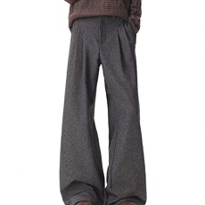 2026春季街头复古纯色垂感休闲西裤男女潮牌宽松阔腿百搭直筒长裤，男装西裤，星座715-4