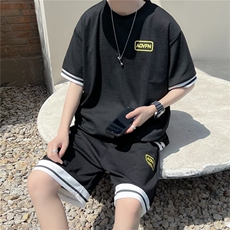 夏季潮牌休闲运动短袖短裤套装两件套潮男一套t恤衣服T1361-P30，男装T恤，星座512-2