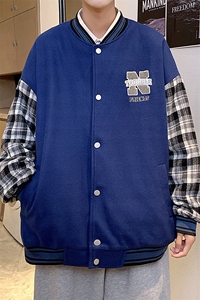 港风拼接棒球服百搭休闲宽松夹克外套男XZ214-8 JK809 P65图片