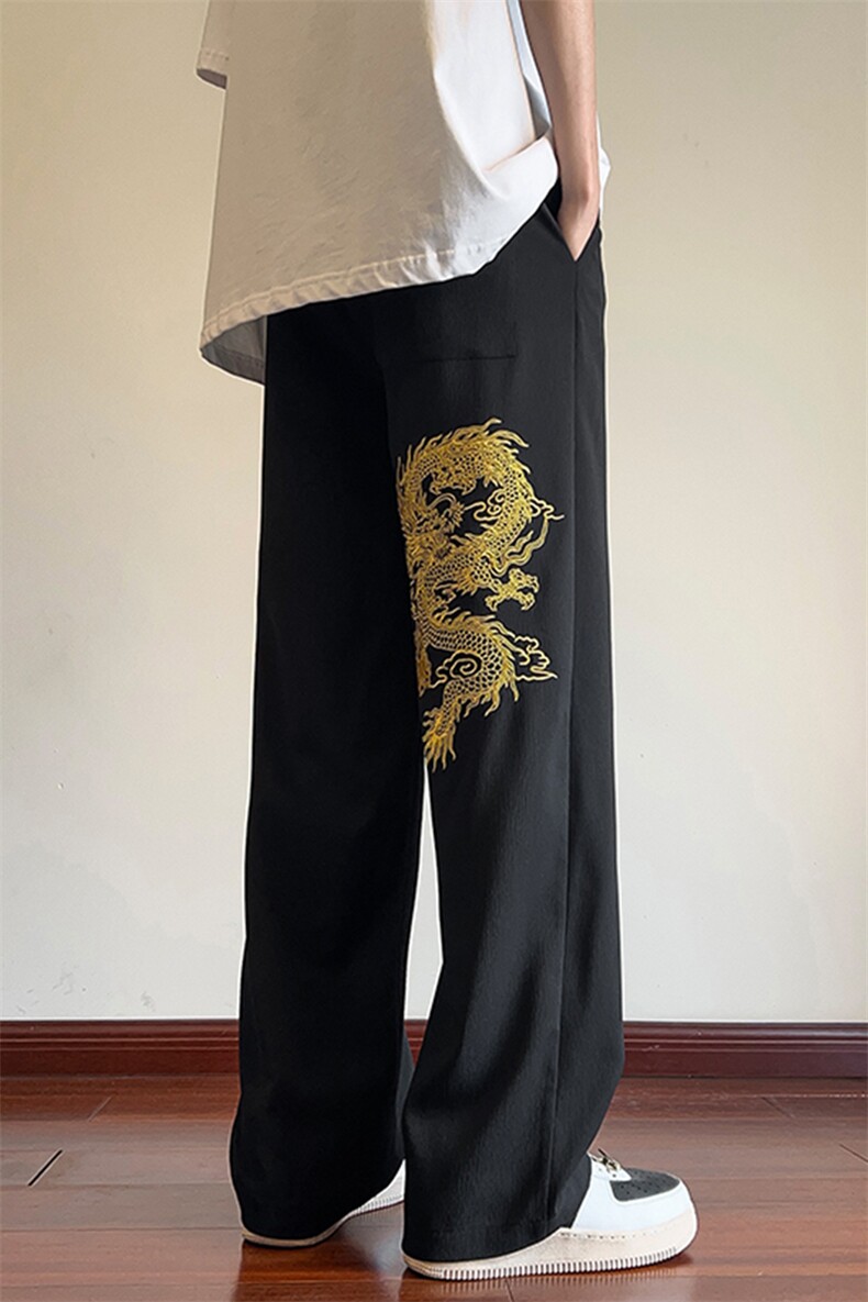 2024春夏衔接内景大码风刺绣冰丝裤M-5XHK24151-特P35,男装休闲裤,电商A022