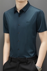 ZMS-B8933男式2023年夏季新款衬衫男短袖翻领休闲衬衣P70，男装衬衫，电商B360