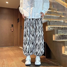 大码水墨扎染秋季休闲长裤子男女潮宽松高级感束脚灯笼裤X903/P35，男装休闲裤，星座506