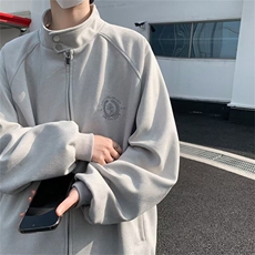 F697P65立领青少年复古拼接刺绣夹克中领廓形插肩袖外套男女款，男装夹克，星座512-6