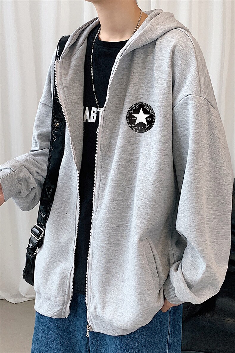 KS21177-P38加绒P43连帽开衫卫衣男运动外套大码班服,男装卫衣,电商A040
