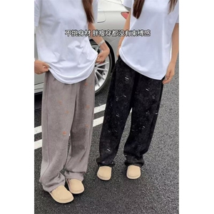 现货A2372-TP38 秋冬款 美式撞色休闲直筒重磅卫裤 弯刀裤图片