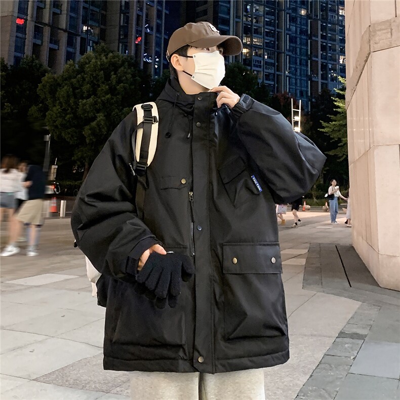 加厚订制多乐棉防风防水冲锋衣连帽加棉暖棉衣MY2068/P135黑色5,男装夹克,电商A094