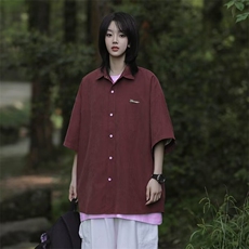 2024复古衬衫夏装港风学生宽松设计感趣味新款女装上衣外穿，男装衬衫，星座716-3