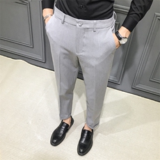 男生四季款长裤西裤纯色黑色K504-P45，男装西裤，星座1012