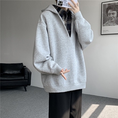 现货WY10178-特p58加绒P68重磅卫衣大码假俩件连帽衫美式外套，女装短外套，电商A059