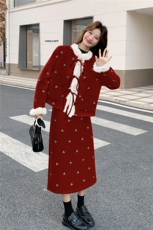 出货中25冬季新品小香风羽绒毛呢套装6562-P305-K458，女装套装/套裙，2C317