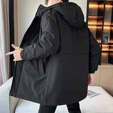 有版权连帽纯色班服团体情侣学生团建可印花羽绒服男士修身长款，男装羽绒服，星座301D-5(原星座1415）