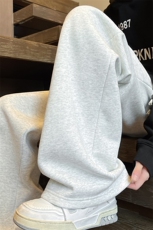 纯色休闲卫裤男款直筒美式运动裤特大码宽松阔腿裤KZ006P45加绒55，男装休闲裤，电商B312