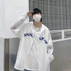 夏季连帽工装防晒衣日系ins潮流宽松情侣外套夹克男 W3244-P34图片