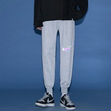 ！21春季潮流男士运动裤潮流反光印花休闲长裤WK111P35，男装休闲裤，电商B220