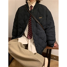 2023冬季新款菱形格夹克长袖潮流百搭潮气质外穿男服W6478-P65，男装棉衣，星座512-3