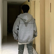 抖音得物高品质秋冬美式高街重磅结构辑明线纹理连帽卫衣外套W111，男装卫衣，电商A486