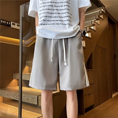 五分裤男女韩版潮流宽松条纹拼色2025夏季ins休闲口袋K6241-P29，男装牛仔裤，星座412-3