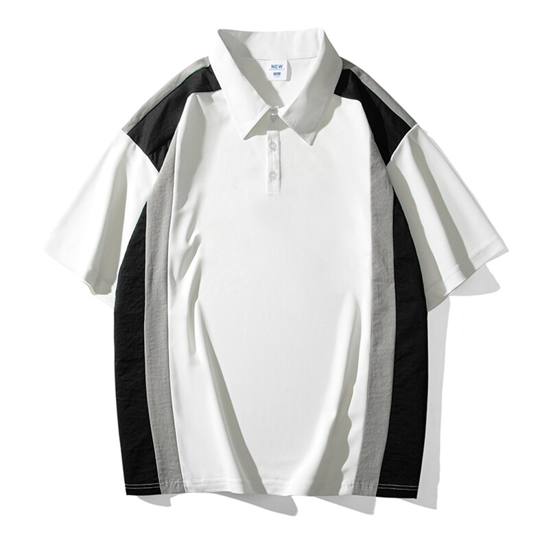 2023夏季新款短袖男潮流日系白底polo衫百搭半袖zdp2302-P40控58，男装Polo衫，星座717