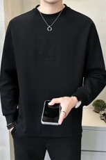 卫衣男款秋季2025新款高级感刺绣潮牌长袖T恤打底衫A313-W806-P78，男装T恤，电商A313