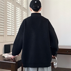 秋冬新款青少时尚立领半拉链款休闲针织衫毛衣男1018-1-M621-P48，男装针织衫/毛衣，星座1018-1​