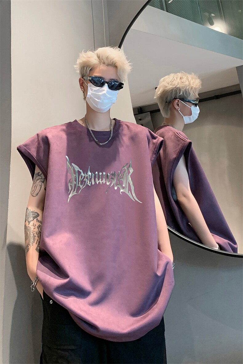 麂皮绒背心/马甲/坎肩2025夏季男装无袖T恤XZ514-2-2024123-P28,男装T恤,星座514-2(原B239)