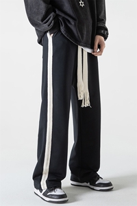 2023春侧边织带无影墙直筒拖地裤男大码编织绳卫裤K23618-P35图片