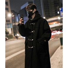 秋冬季毛呢大衣男中长款过膝呢料风衣外套宽松呢大衣潮YF902-P135，男装毛呢大衣，电商B295
