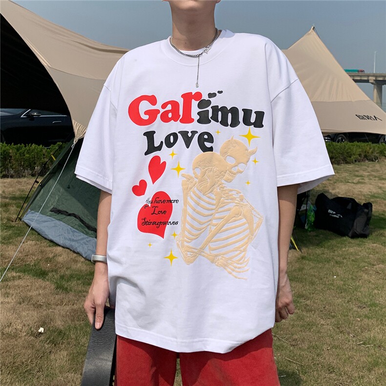 短袖美式潮复古骷髅发泡立体印花T恤打底衫G017-P40控58,男装T恤,星座216(原A116)