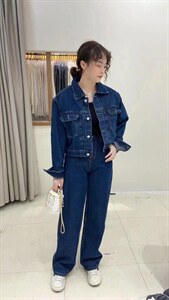 牛仔套装图片